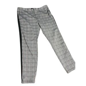 Mauvais‎ Men's Pants Plaid Black Side Stripe 32/26 Preppy Straight